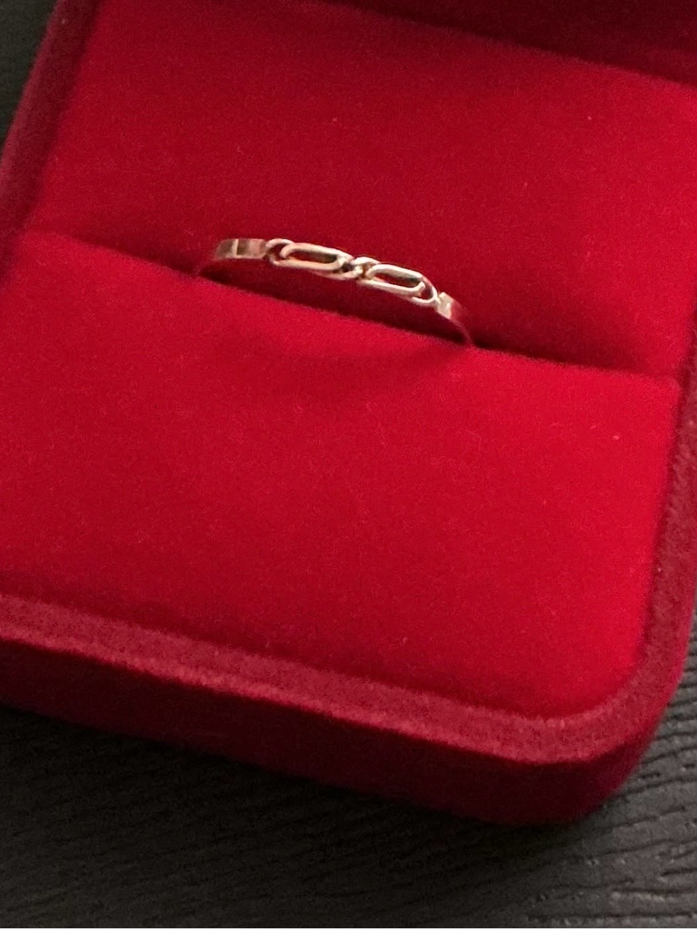 NWT 18K Solid Gold Peruvian Paperclip Chain Ring 8